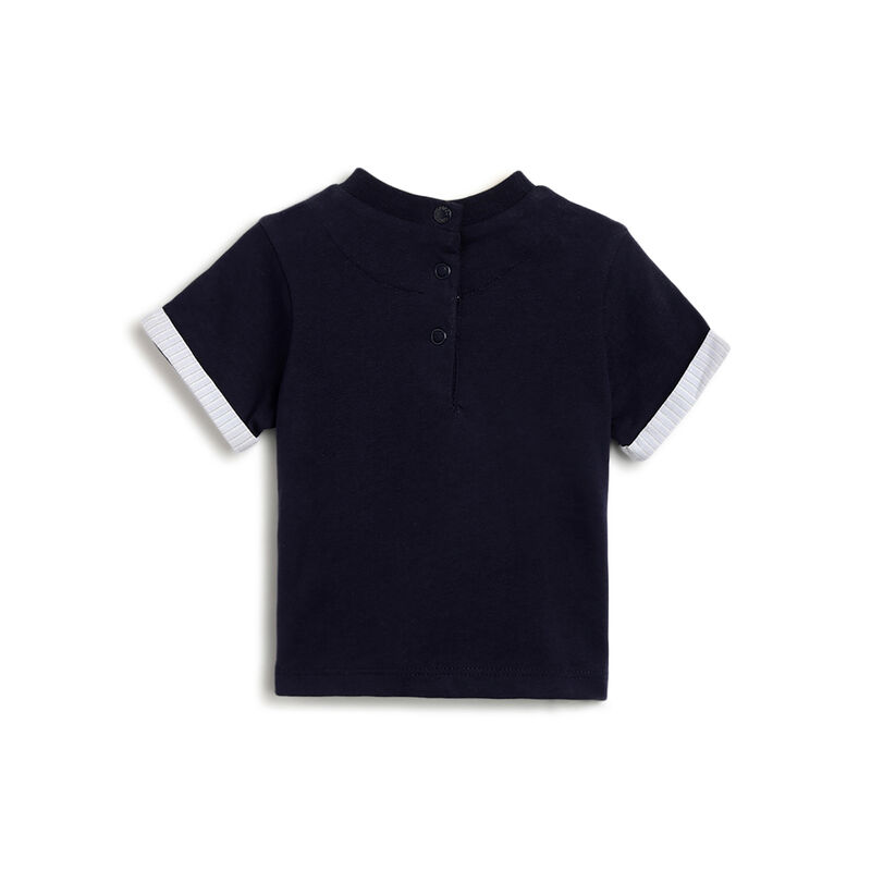 Boys Dark Blue Graphic Printed Short Sleeve T-Shirt image number 1